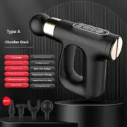 GGP Black Mini Fascia Gun Muscle Massager With Pulse Heat Deep Tissue Relaxation