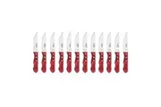 TRAMONTINA CHURRASCO JUMBO SERRATED RED STEAK KNIFE 127mm SET 12