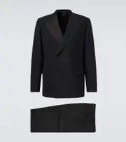 [Loro Piana] Loro Piana Double-breasted wool and silk suit AU 90 black