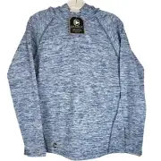 Crable Pull-Over Hoodie Men S Activewear Long Sleeve Thumb Holes Spacedye Blue