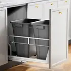 Insputer Double 40QT Pull Out Trash Can Under Cabinet, Heavy Duty Under Sink ...