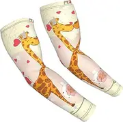 [FSCEV] Giraffe Heart Flower Butterfly Sun Protection Arm Sleeves Outdoor Essentials Cooling Compression Golf Hiking Cycling