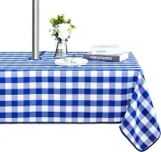Checkered Table Cover Outdoor & Indoor Tablecloth, Washable Waterproof 60"x120"
