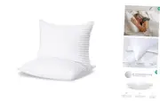 Soft Bed Pillows Standard Size Set of 2 | Down Alternative Cooling Bed Pillow