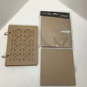 LOT OF 3 Chipboard Books Mixed Media Scrapbooking Junk Journaling NEW