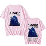 Alanis Morissette World Tour Tshirts Short Sleeve Cotton T-shirt O-neck Summer Casual Tops Women Men Clothing Tees 0619 pink L
