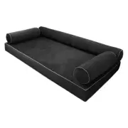 SLIPCOVER ONLY V6 Velvet Indoor Daybed Mattress Pillow Contrast Trim Full AD350