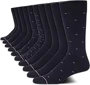 [Tommy Hilfiger] Men's Dress Socks - Lightweight Comfort Crew Sock (10 Pack)