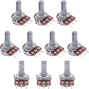 TIOYW 10pcs 10K Ohm 3 Terminals Linear Taper Rotary Audio B Type Potentiometer,Volume Control Potentiometer (Size : 1k ohm)
