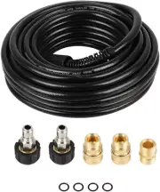 Flexible Pressure Washer Hose 50FT X 1/4 15M,Kink Resistance 3200 PSI Heavy Duty