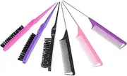 OHPHCALL Hair Styling Comb Set 3 Pack Steel Needle Plastic Comb for Hair Coloring Barber Shop