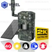 4G Trail Camera Solar Panel Battery Hunting 128GB 2K Outdoor Farm Security Sim