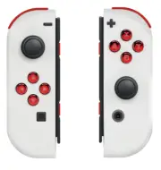 “White/Chrome Red" Nintendo Joy-Con (L/R) Custom Wireless Controllers