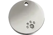 Red Dingo Diamante Circle Tag - Lifetime Guarantee - Cat, Dog, Pet ID Tag Engrav
