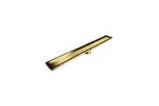 Radiant Tile Insert Linear Shower Grate - 100mm width - Brushed Gold - 600mm (74mm Outlet)