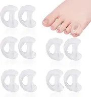 GGUFAY 10 Pieces Gel Toe Separators, Toe Straightener Small Toe Separator Silicone for Overlapping Toes, Bunions, Big Toe Alignment, Bunion Relief