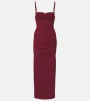 [SIR] SIR Toni ruched mesh maxi dress AU 12 red