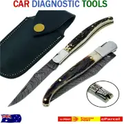 Handmade Damascus Steel Folding Knife Pocket Knife For Hunting Camping & Outdoor