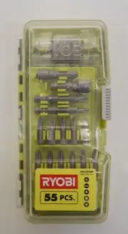 Ryobi 55 Pcs. Drilling & Driving Kit, Impact Driver Bit Set Sealed
