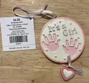 Baby Handprint Keepsake Plaque, It’s A Girl, NWT, A-39