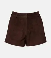 [Nour Hammour] Nour Hammour Leontine suede shorts AU 16 brown