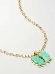 [Mason and Books] Mason and Books - Berkeley 14-karat Gold, Chrysoprase And Emerald Necklace - Turquoise - One size One size Blue