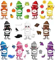 Arosche Classroom Bulletin Board Decorations Set Colorful Crayons Cutouts Welcome Back to School Bulletin Board for Toddler Preschool Kindergarten Classroom Learning Educational Chalkboard Wall Door