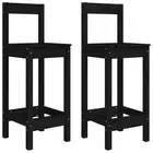 Bar Stools Dining Chairs Kitchen Breakfast Stools Black Solid Wood Pine vidaXL