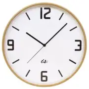 Independent Studios White Wall clock with wooden case and glass face - 31 x 4.5