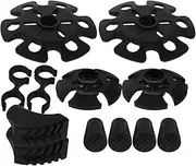 Milisten 1 Set Hiking Pole Accessories Set Pole Connection Clip Walking Cane Tip Trekking Pole Clip Rod Tips Walking Hiking Stick Tips Trekking Pole Foot Cover Cane Tips Black Plastic