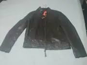 superdry leather jacket XL