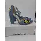READ Cape Robbin Boho Western Denim Patches block high heel pointy toe Shoes
