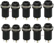 3.5MM Mini Stereo Panel Mount Jack Solder Connector - 3.5MM Headphone Audio Video Female Vertical Jack Socket Plug with NutsFull Gold-Plated High Temperature 4 Channel Pack of 10 Sold By Lsgoodcare