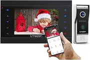 TMEZON 1080P WiFi Video Door Phone Video Intercom Connected to The Smartphone,7 Inch IP Monitor,Wired Camera Doorbell Night Vision,Remote Unlock Via TuyaSmart APP,Monitoring,Recording