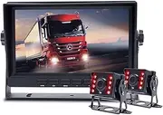 GPS Car Navigator, HD 1920 * 1080P 7 Inch IPS Screen 2CH Truck Bus Vehicle Parking Monitor with 2CH Starlight Night Vision Reverse Backup AHD Camera for Car Truck RV(5)