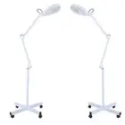 LED Magnifying Floor Lamp 5x Lighted Makeup Mirror Adjustable Height White
