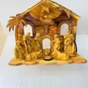 Handmade Holy Land Nativity Grotto Spiritual Christmas Décor Silent Night Music