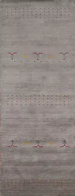 Ethnic Indian Gabbeh Wool 10 ft. Runner Rug Handmade with Tribal Style 3x10
