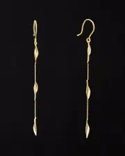 14K Triple Twist Leaf Drop Earrings