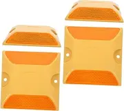 iplusmile 4pcs High Visibility Reflective Plastic Road Studs for Driveway and Highway Safety Durable Raised Pavement Markers for Enhanced Nighttime Visibility and Weather Resistance