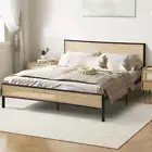 Aspen Retro Modern Rattan and Metal Bed Frame | Strong Metal Frame Bed with R...