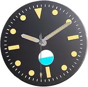 [Fitbitey] 1pcs 29mm Black Watch Dial Face Fit Automatic NH35A NH36A ETA2824 PT5000 Luminous Silver Edge Yellow Hands(Blue dial Hand,for ETA2824 PT5000)