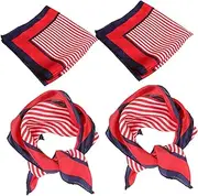 [GLSTOY] 4pcs Women Square Liking Neckerchiefs Elegant Neck Scarves for Flight Attendants Everyday Wear Smooth Comfortable Versatile Fashion Accessory for All Occasions