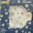 Sakura Debbie Mumm Snowflake 8" Salad / Dessert - 4 Piece Holiday Plates