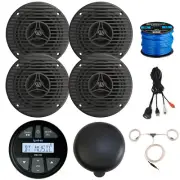 Infinity Marine Receiver, 4x 3.5" 75W Speaker, Wire, Cover, AUX Adapter, Antenna
