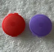 Tupperware Mini Clamshell Pill Keepers Round Pocket Containers Set Red & Purple