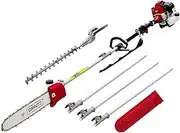 Giantz Pole Saw, 62cc Hedge Trimmer Brush Cutter Poles Tree Pruner Chainsaw Cordless Petrol Hand Power Chainsaws Home Garden Farm Whipper Snipper Tool Saws, 4 Stroke 12" Bar Anti-slip Padding 2 In1
