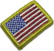 [BR44] BP0055V31 USA Flag Embroidered Patch Gold Border Uniform Kart Kimono, Hook Fasteners Attach to Tactical Hats and Gears