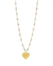 Gigi Clozeau 18K Yellow Gold Heart Lumiere Diamond & Opal Sunray Heart Pendant Necklace, 16.1-16.5