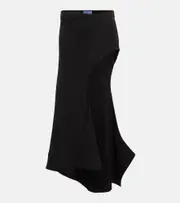 [Mugler] Mugler Asymmetric jersey midi skirt AU 8 black